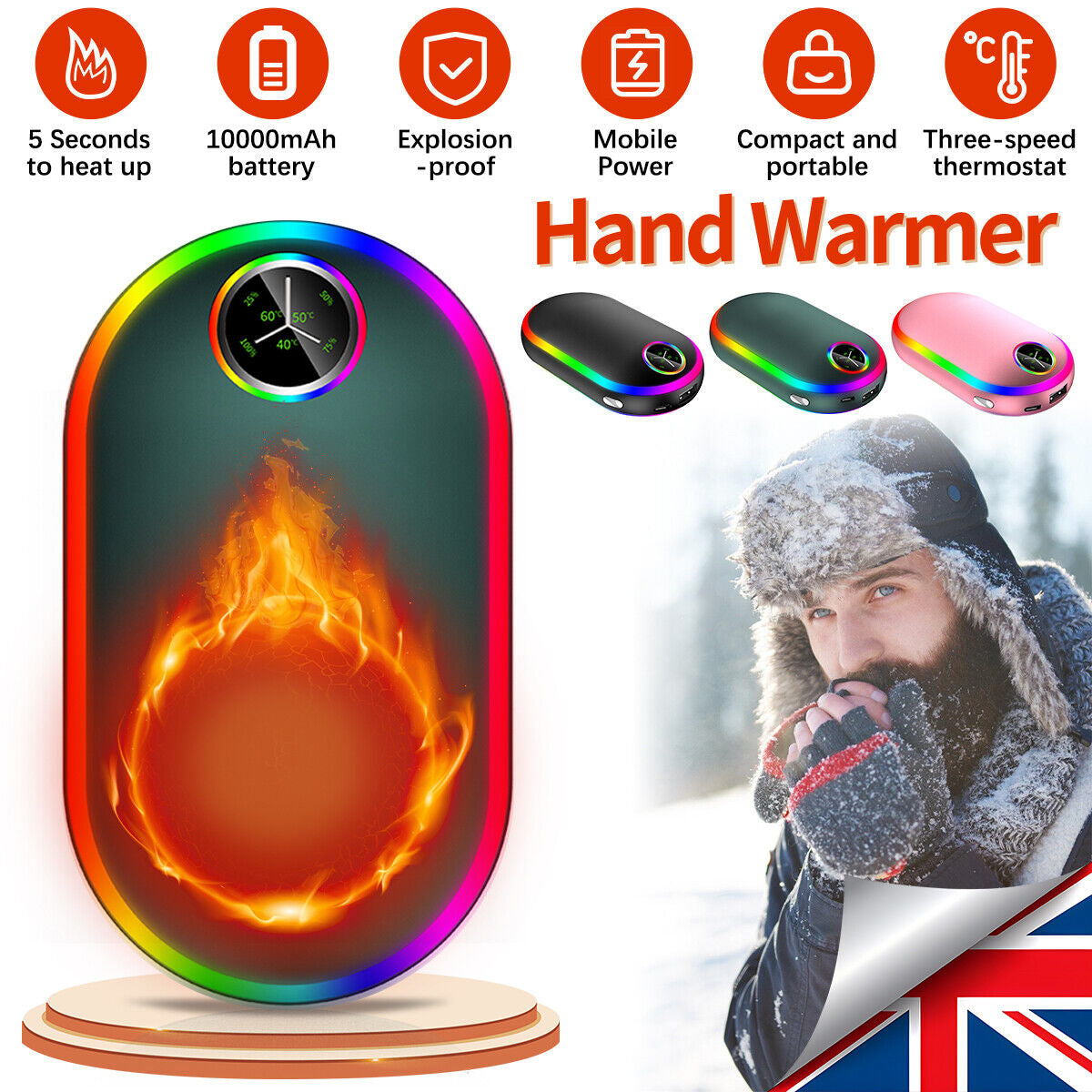 Electric Portable Pocket Heater & Power Bank - MATRIX-LOOP