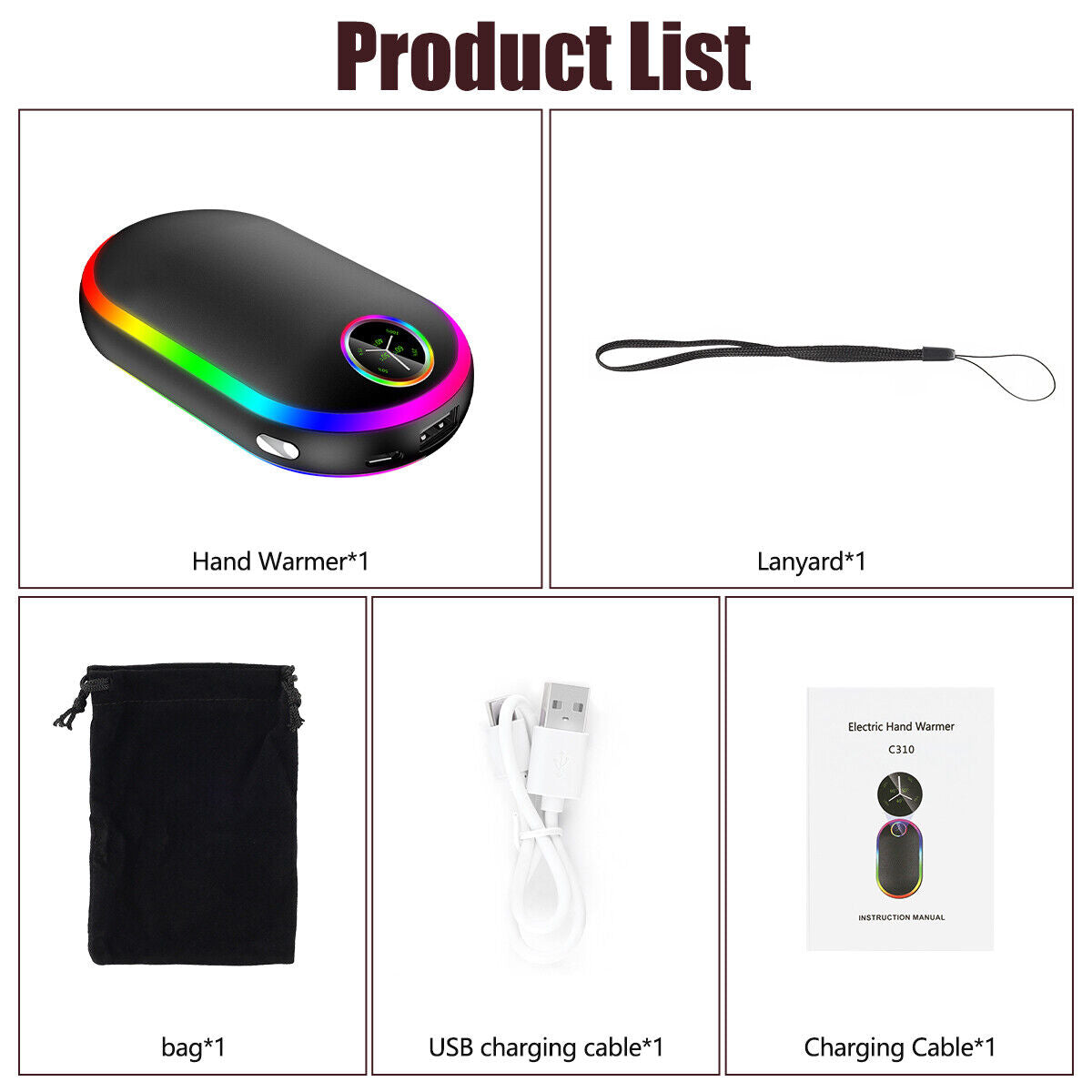 Electric Portable Pocket Heater & Power Bank - MATRIX-LOOP
