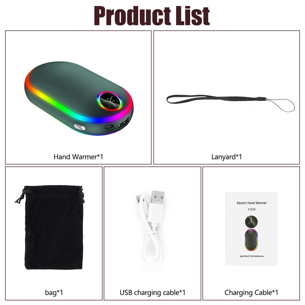 Electric Portable Pocket Heater & Power Bank - MATRIX-LOOP