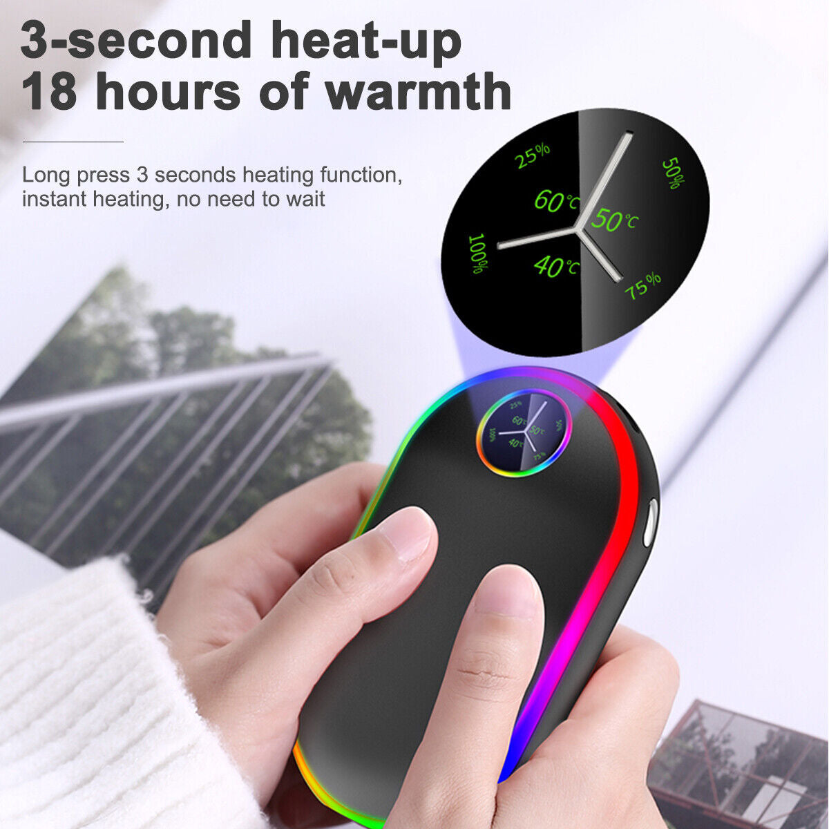 Electric Portable Pocket Heater & Power Bank - MATRIX-LOOP