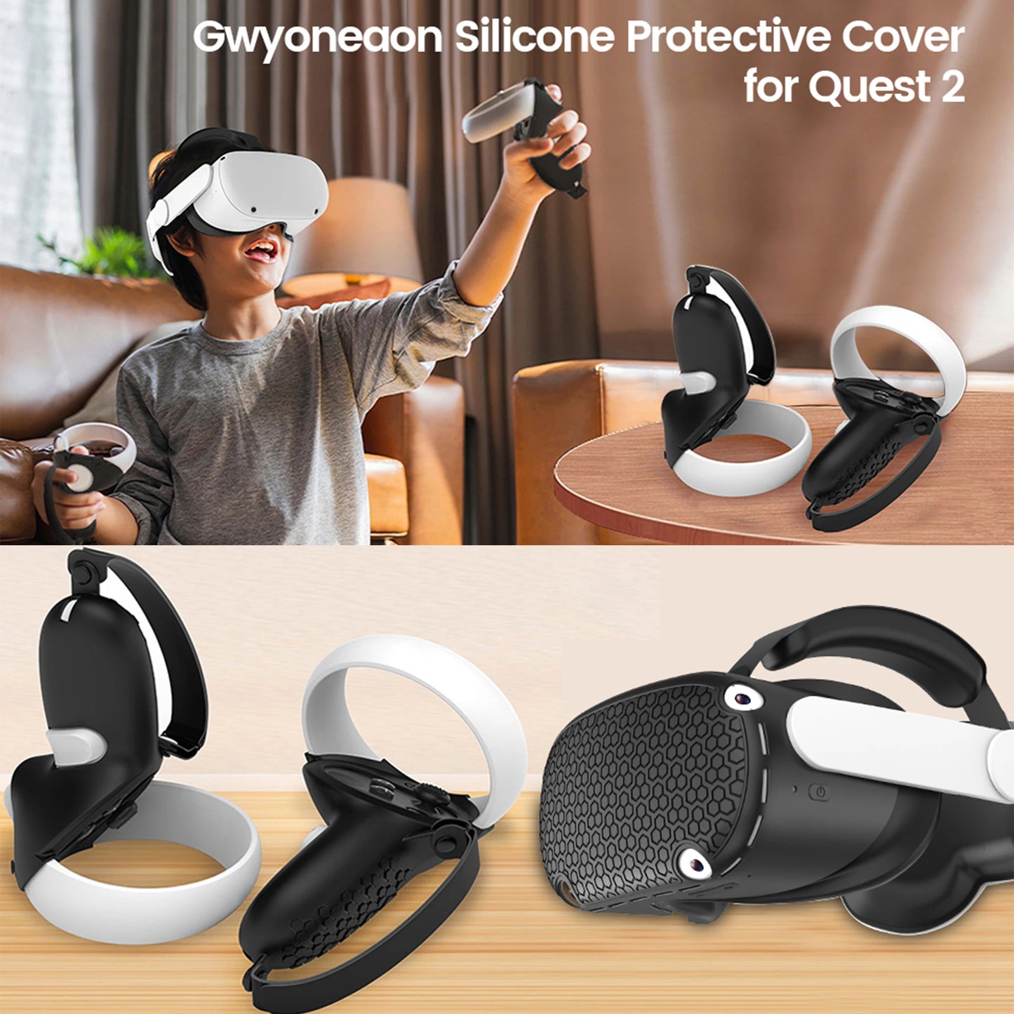 Silicone Protective Cover Shell Case for  VR Headset Head Face Cover Eye Pad Handle Grip Button Cap VR Accessories