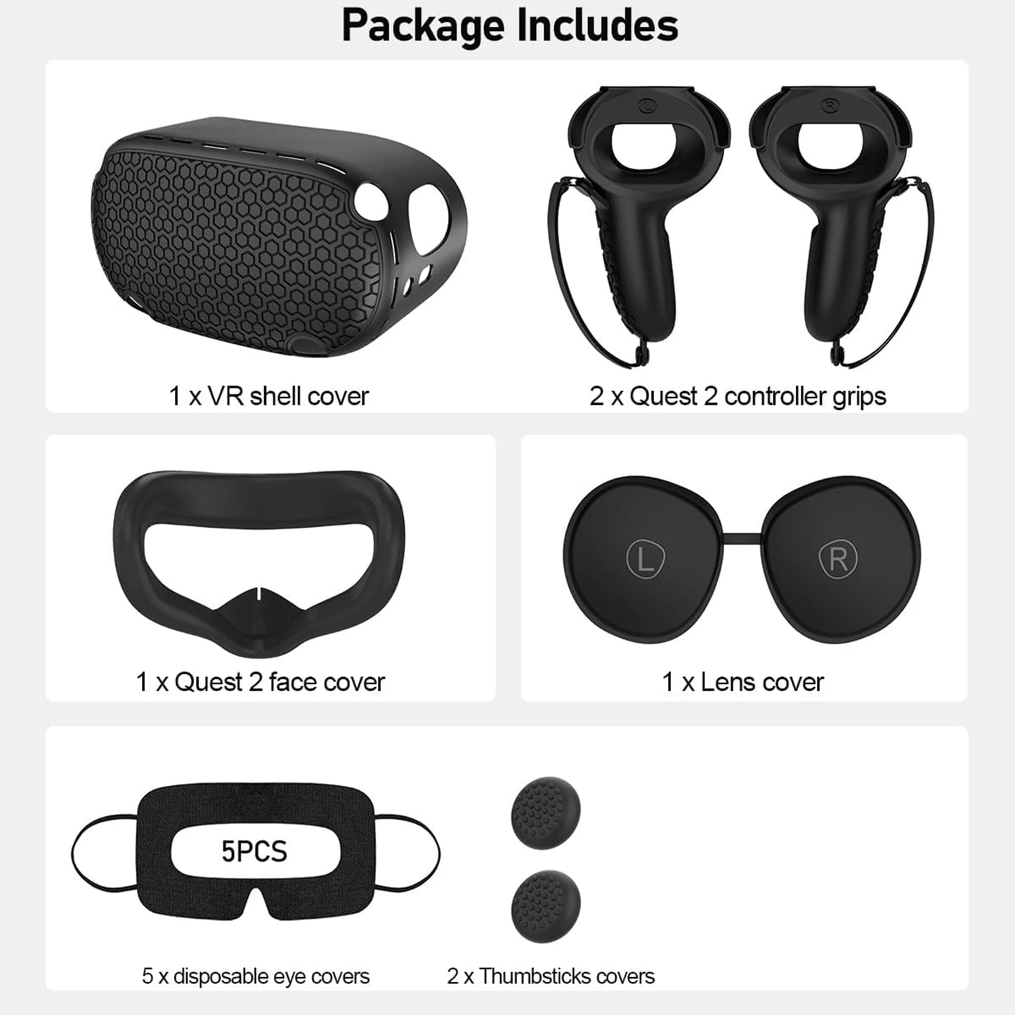 Silicone Protective Cover Shell Case for  VR Headset Head Face Cover Eye Pad Handle Grip Button Cap VR Accessories