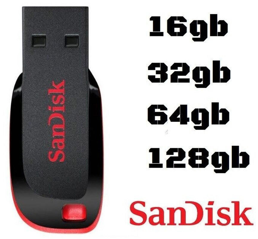 Sandisk Cruzer Blade USB 16GB 32GB 64GB 128GB 2.0 Flash Drive Memory Stick