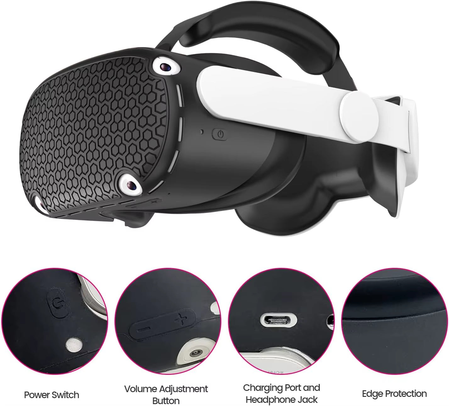 Silicone Protective Cover Shell Case for  VR Headset Head Face Cover Eye Pad Handle Grip Button Cap VR Accessories